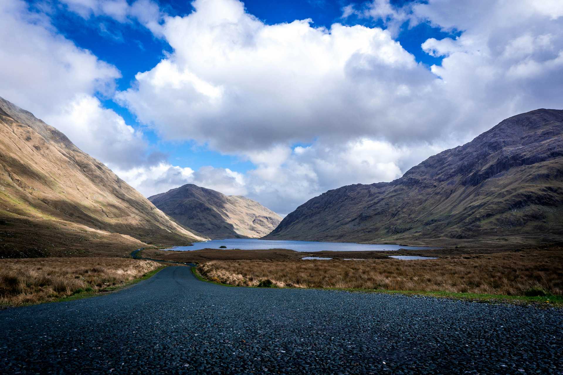Brown Mountains Under the Blue Sky